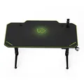 ULTRADESK Biurko dla gracza LEVEL GREEN, 140x66cm, 72-124cm, elektycznie regulowany, z podkładką pod mysz XXL, uchwyt na słuchawki