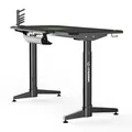ULTRADESK Biurko dla gracza LEVEL GREEN, 140x66cm, 72-124cm, elektycznie regulowany, z podkładką pod mysz XXL, uchwyt na słuchawki