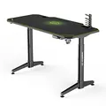 ULTRADESK Biurko dla gracza LEVEL GREEN, 140x66cm, 72-124cm, elektycznie regulowany, z podkładką pod mysz XXL, uchwyt na słuchawki