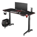 ULTRADESK Biurko dla gracza LEVEL RED, 140x66cm, 72-124cm, elektrycznie regulowana wysokość, z podkładką pod mysz XXL, uchwyt na s