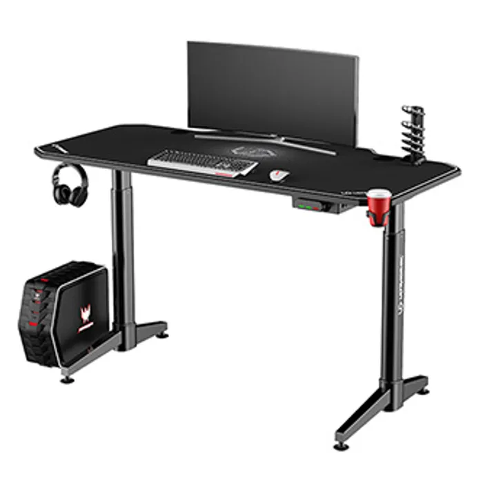 Główne zdjęcie produktu ULTRADESK Herní stůl LEVEL WHITE, 140x70cm, 72-124cm, elektricky nastavitelná výška, s XX