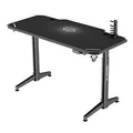 ULTRADESK Biurko dla gracza LEVEL WHITE, 140x66cm, 72-124cm, elektycznie regulowany, z podkładką pod mysz XXL, uchwyt na słuchawki
