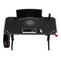ULTRADESK Biurko dla gracza LEVEL WHITE, 140x66cm, 72-124cm, elektycznie regulowany, z podkładką pod mysz XXL, uchwyt na słuchawki