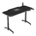 ULTRADESK Biurko dla gracza LEVEL WHITE, 140x66cm, 72-124cm, elektycznie regulowany, z podkładką pod mysz XXL, uchwyt na słuchawki