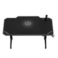 ULTRADESK Biurko dla gracza LEVEL WHITE, 140x66cm, 72-124cm, elektycznie regulowany, z podkładką pod mysz XXL, uchwyt na słuchawki
