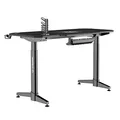 ULTRADESK Biurko dla gracza LEVEL WHITE, 140x66cm, 72-124cm, elektycznie regulowany, z podkładką pod mysz XXL, uchwyt na słuchawki