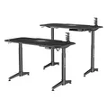 ULTRADESK Biurko dla gracza LEVEL WHITE, 140x66cm, 72-124cm, elektycznie regulowany, z podkładką pod mysz XXL, uchwyt na słuchawki