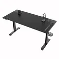 ULTRADESK Biurko dla gracza MOMENTUM - Black, 152,5x70 cm, 75,5 cm, z podkładką pod mysz XXL, uchwyt do słuchawek, na napój, telef