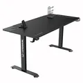 ULTRADESK Biurko dla gracza MOMENTUM - Black, 152,5x70 cm, 75,5 cm, z podkładką pod mysz XXL, uchwyt do słuchawek, na napój, telef