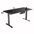 ULTRADESK Biurko dla gracza MOMENTUM - Black, 152,5x70 cm, 75,5 cm, z podkładką pod mysz XXL, uchwyt do słuchawek, na napój, telef
