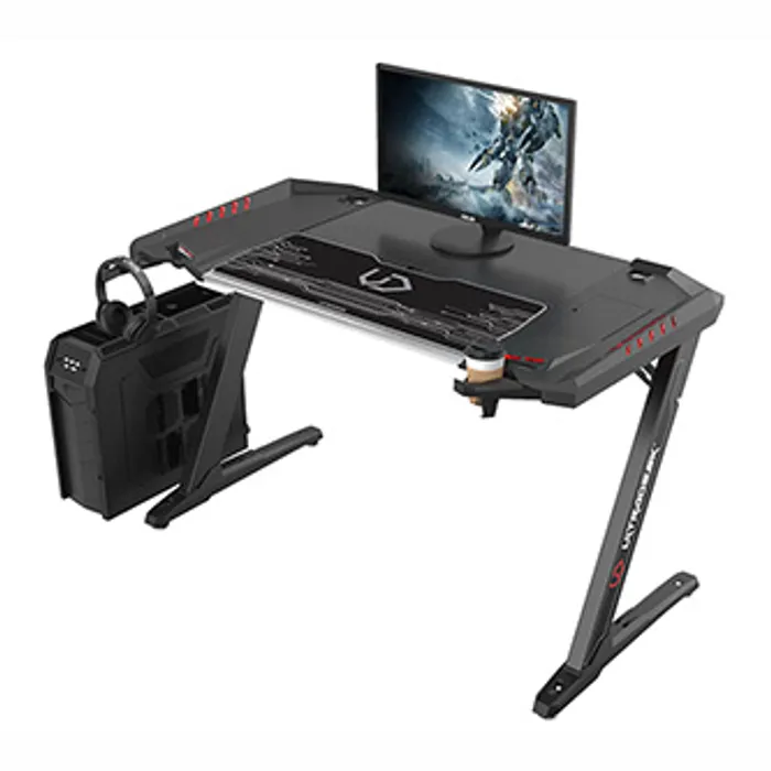 Główne zdjęcie produktu ULTRADESK Herní stůl ROCKET BLACK, 128x68 cm, 78 cm, s XL podložkou pod myš, držák sluchá