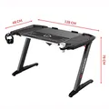 ULTRADESK Biurko dla gracza ROCKET BLACK, 128x68 cm, 78 cm, z XL podkładką pod mysz, uchwyt na słuchawki i napój