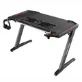Następne zdjęcie produktu ULTRADESK Biurko dla gracza ROCKET BLACK, 128x68 cm, 78 cm, z XL podkładką pod mysz, uchwyt na słuchawki i napój