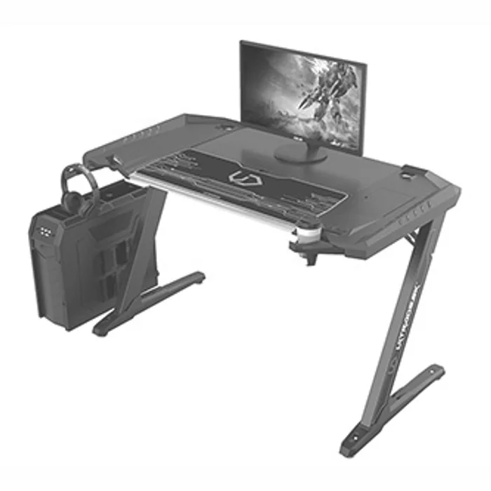 Główne zdjęcie produktu ULTRADESK Herní stůl ROCKET BLACK, 128x68 cm, 78 cm, s XL podložkou pod myš, držák sluchá