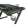 ULTRADESK Biurko dla gracza SPACE V2, 113x61.5cm, 77.5cm, podświetlane, z podkładką XL, uchwyt do słuchawek, na napój