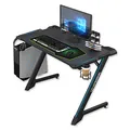 Następne zdjęcie produktu ULTRADESK Biurko dla gracza SPACE V2, 113x61.5cm, 77.5cm, podświetlane, z podkładką XL, uchwyt do słuchawek, na napój