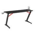 ULTRADESK Biurko dla gracza SPACE XXL BLACK, 154x61 cm, 78 cm, Podświetlenie RGB z panelem dotykowym, z podkładką pod mysz na cały
