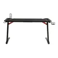 ULTRADESK Biurko dla gracza SPACE XXL BLACK, 154x61 cm, 78 cm, Podświetlenie RGB z panelem dotykowym, z podkładką pod mysz na cały