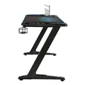 ULTRADESK Biurko dla gracza SPACE XXL BLUE, 154x61 cm, 78 cm, Podświetlenie RGB z panelem dotykowym, z podkładką pod mysz na całym