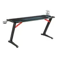 ULTRADESK Biurko dla gracza SPACE XXL BLUE, 154x61 cm, 78 cm, Podświetlenie RGB z panelem dotykowym, z podkładką pod mysz na całym