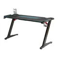 ULTRADESK Biurko dla gracza SPACE XXL BLUE, 154x61 cm, 78 cm, Podświetlenie RGB z panelem dotykowym, z podkładką pod mysz na całym