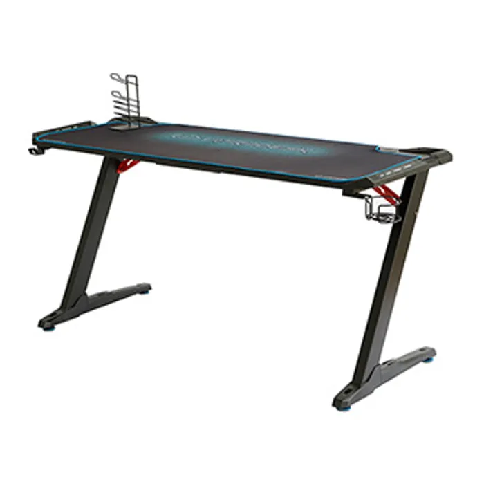Główne zdjęcie produktu ULTRADESK Herní stůl SPACE XXL BLUE, 154x61 cm, 78 cm, RGB podsvícení s dotykovým panelem