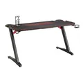 ULTRADESK Biurko dla gracza SPACE XXL RED, 154x61 cm, 78 cm, Podświetlenie RGB z panelem dotykowym, z podkładką pod mysz na całym 