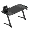 ULTRADESK Stół gamingowy SPACE XXL V2 BLACK, 144x70 cm, 75 cm, podświetlenie LED RGB z panelem dotykowym