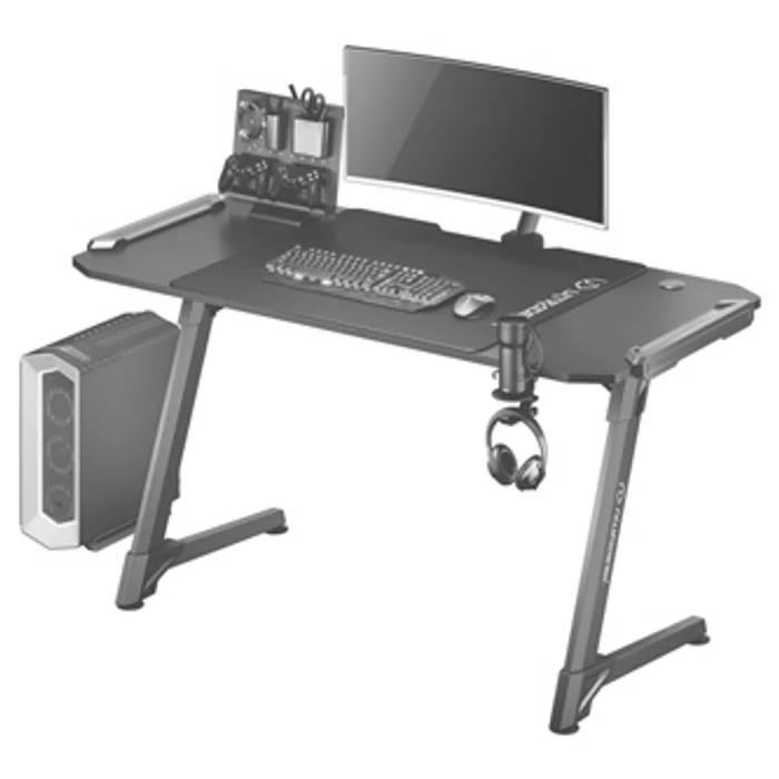 Główne zdjęcie produktu ULTRADESK Herní stůl SPACE XXL V2 BLACK, 144x70 cm, 75 cm, LED RGB podsvícení s dotykovým
