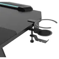 ULTRADESK Stół gamingowy SPACE XXL V2 BLACK, 144x70 cm, 75 cm, podświetlenie LED RGB z panelem dotykowym