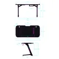 ULTRADESK Stół gamingowy SPACE XXL V2 BLACK, 144x70 cm, 75 cm, podświetlenie LED RGB z panelem dotykowym
