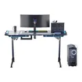 ULTRADESK Stół gamingowy SPACE XXL V2 BLACK, 144x70 cm, 75 cm, podświetlenie LED RGB z panelem dotykowym