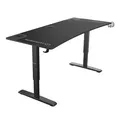 ULTRADESK Biurko dla gracza Ultradesk CRUISER BLACK, 160x70 cm, 66-82 cm, uchwyt na słuchawki, 3 otwory na kable, regulacja wysoko