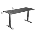 ULTRADESK Biurko dla gracza Ultradesk CRUISER BLACK, 160x70 cm, 66-82 cm, uchwyt na słuchawki, 3 otwory na kable, regulacja wysoko