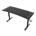 ULTRADESK Biurko dla gracza Ultradesk CRUISER BLACK, 160x70 cm, 66-82 cm, uchwyt na słuchawki, 3 otwory na kable, regulacja wysoko