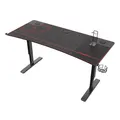 ULTRADESK Biurko dla gracza Ultradesk CRUISER RED, 160x70 cm, 66-82 cm, uchwyt na słuchawki, 3 otwory na kable, regulacja wysokośc