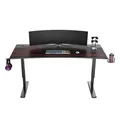 ULTRADESK Biurko dla gracza Ultradesk CRUISER RED, 160x70 cm, 66-82 cm, uchwyt na słuchawki, 3 otwory na kable, regulacja wysokośc
