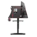 ULTRADESK Biurko dla gracza Ultradesk CRUISER RED, 160x70 cm, 66-82 cm, uchwyt na słuchawki, 3 otwory na kable, regulacja wysokośc