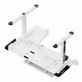 Następne zdjęcie produktu ULTRADESK Stół gamingowy WINGER - biały, 111x155x60 cm, 75-122 cm, elektrycznie regulowana wysokość