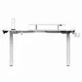 Następne zdjęcie produktu ULTRADESK Stół gamingowy WINGER - biały, 111x155x60 cm, 75-122 cm, elektrycznie regulowana wysokość