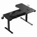 Następne zdjęcie produktu ULTRADESK Stół gamingowy WINGER - czarny, 111x155x60 cm, 75-122 cm, elektrycznie regulowana wysokość