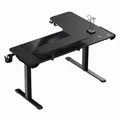 Następne zdjęcie produktu ULTRADESK Stół gamingowy WINGER - czarny, 111x155x60 cm, 75-122 cm, elektrycznie regulowana wysokość