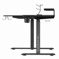 Następne zdjęcie produktu ULTRADESK Stół gamingowy WINGER - czarny, 111x155x60 cm, 75-122 cm, elektrycznie regulowana wysokość