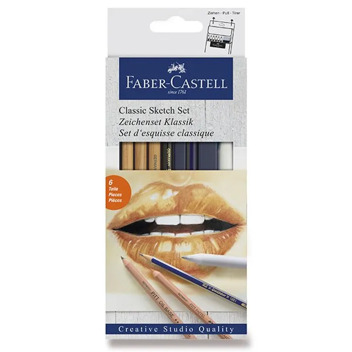 Główne zdjęcie produktu Pitt pastel Classic Sketch, sada 6ks  Faber Castell (114004)