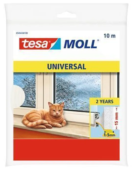 Główne zdjęcie produktu Univerzální pěnové těsnění na okna a dveře "tesamoll® 5545", bílá, 15 mm x 10 m, TESA