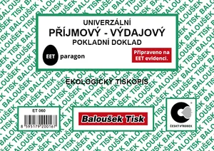 Univerzální příjmový-výdajový pokladní doklad A6 - EET ET060