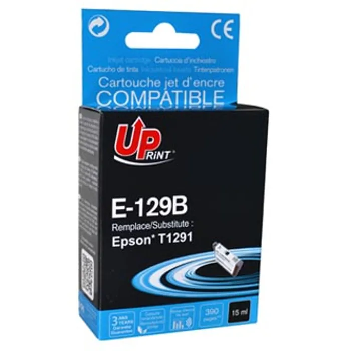 Główne zdjęcie produktu UPrint kompatibilní ink s C13T12914010, T1291, black, 14ml, E-129B, pro Epson Stylus SX42