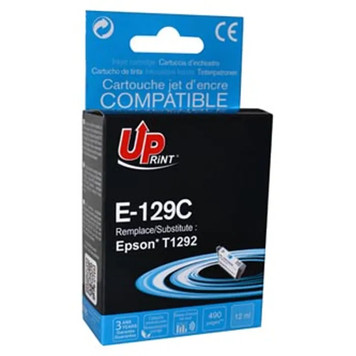 Główne zdjęcie produktu UPrint kompatibilní ink s C13T12924010, T1292, cyan, 10ml, E-129C, pro Epson Stylus SX420