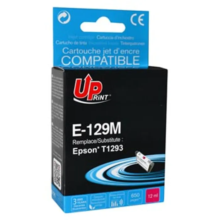 Główne zdjęcie produktu UPrint kompatibilní ink s C13T12934010, T1293, magenta, 10ml, E-129M, pro Epson Stylus SX