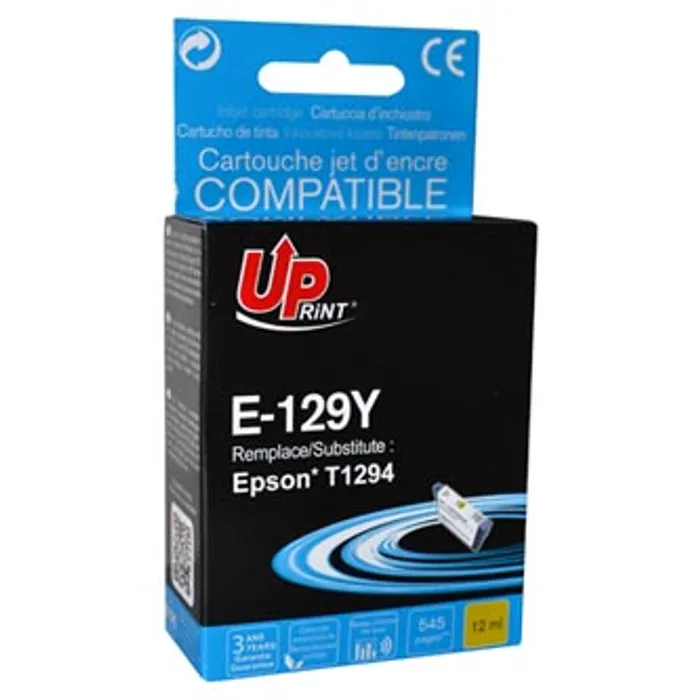 Główne zdjęcie produktu UPrint kompatibilní ink s C13T12944010, T1294, yellow, 10ml, E-129Y, pro Epson Stylus SX4
